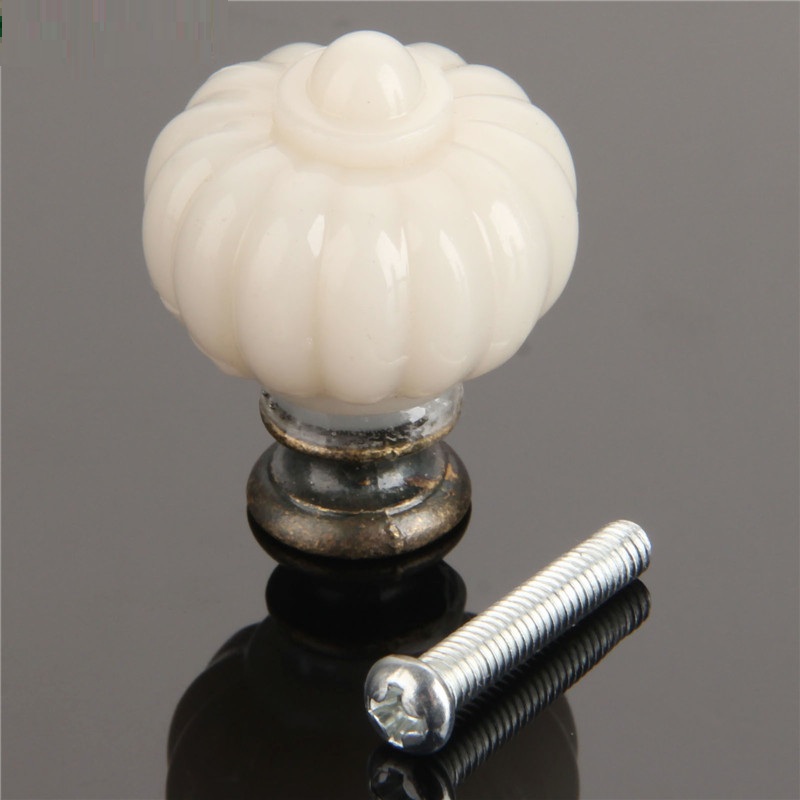 Furniture Hardware Drawer Pulls - 1Pc Acryl Elfenbein Weiß Kürbis Cabinet