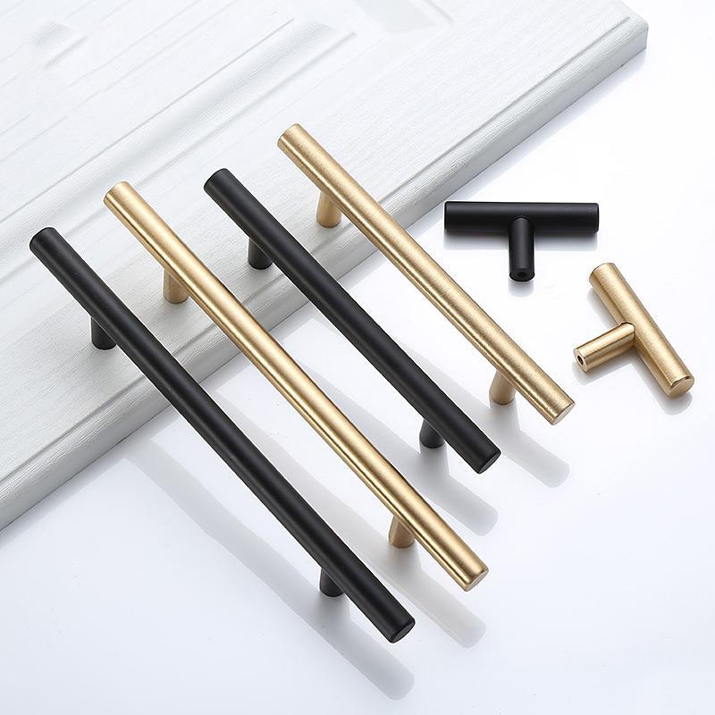 Furniture Hardware Drawer Pulls - Moderne goldfarbene, gebürstete, gerade Schrankgriffe, Knöpfe
