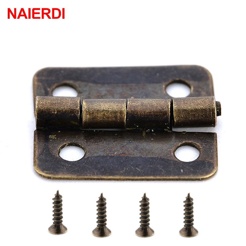 Furniture Hardware Vintage - 50PCS NAIERDI Antike Scharnier Mini Bronze