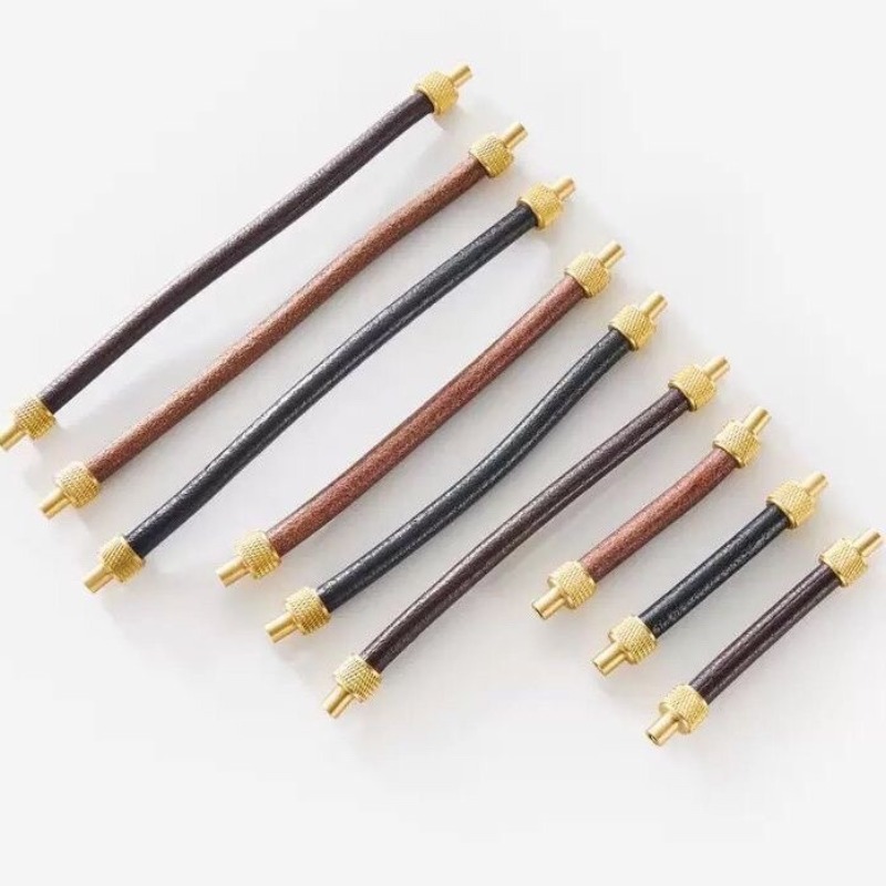 Messing + Leder Schrankgriffe  – Furniture Hardware Drawer Pulls Bewertung und Preis