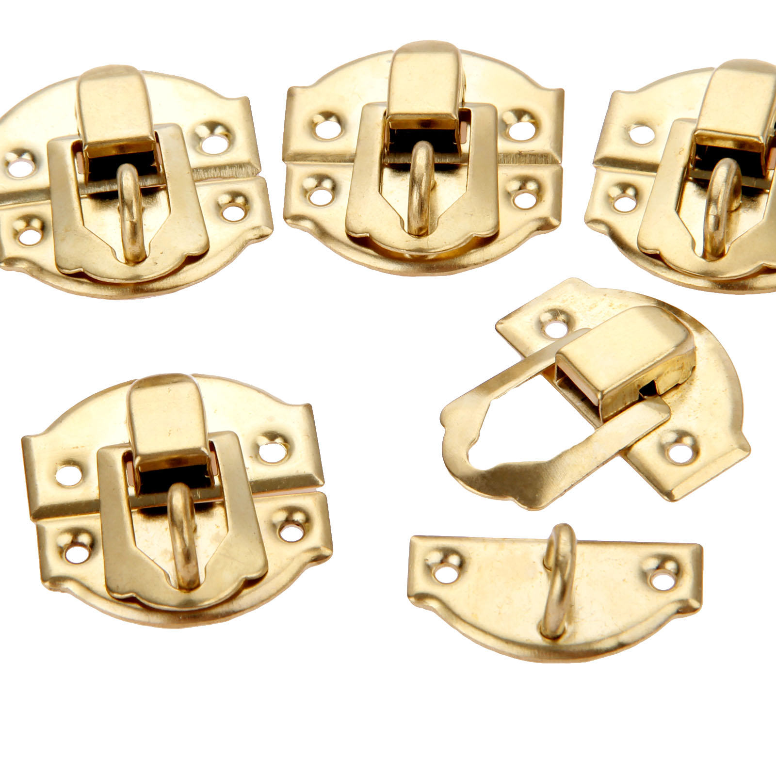 10 Stück goldene Box-Verriegel – Furniture Hardware Vintage Bewertung und Preis